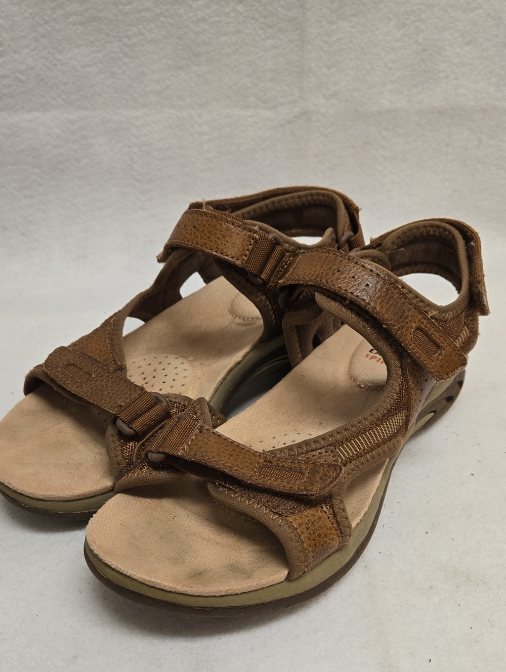 Earth Spirit Comfort Trek Brown Adjustable Strap Women's Sandals Sz 7